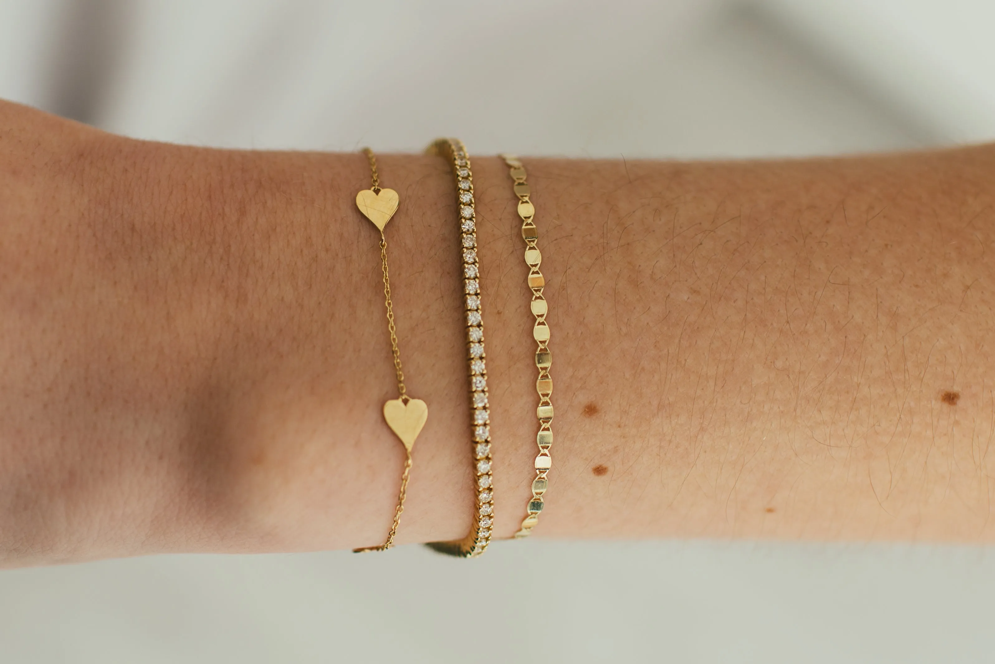 10K Gold Flat Mirror Chain Bracelet
