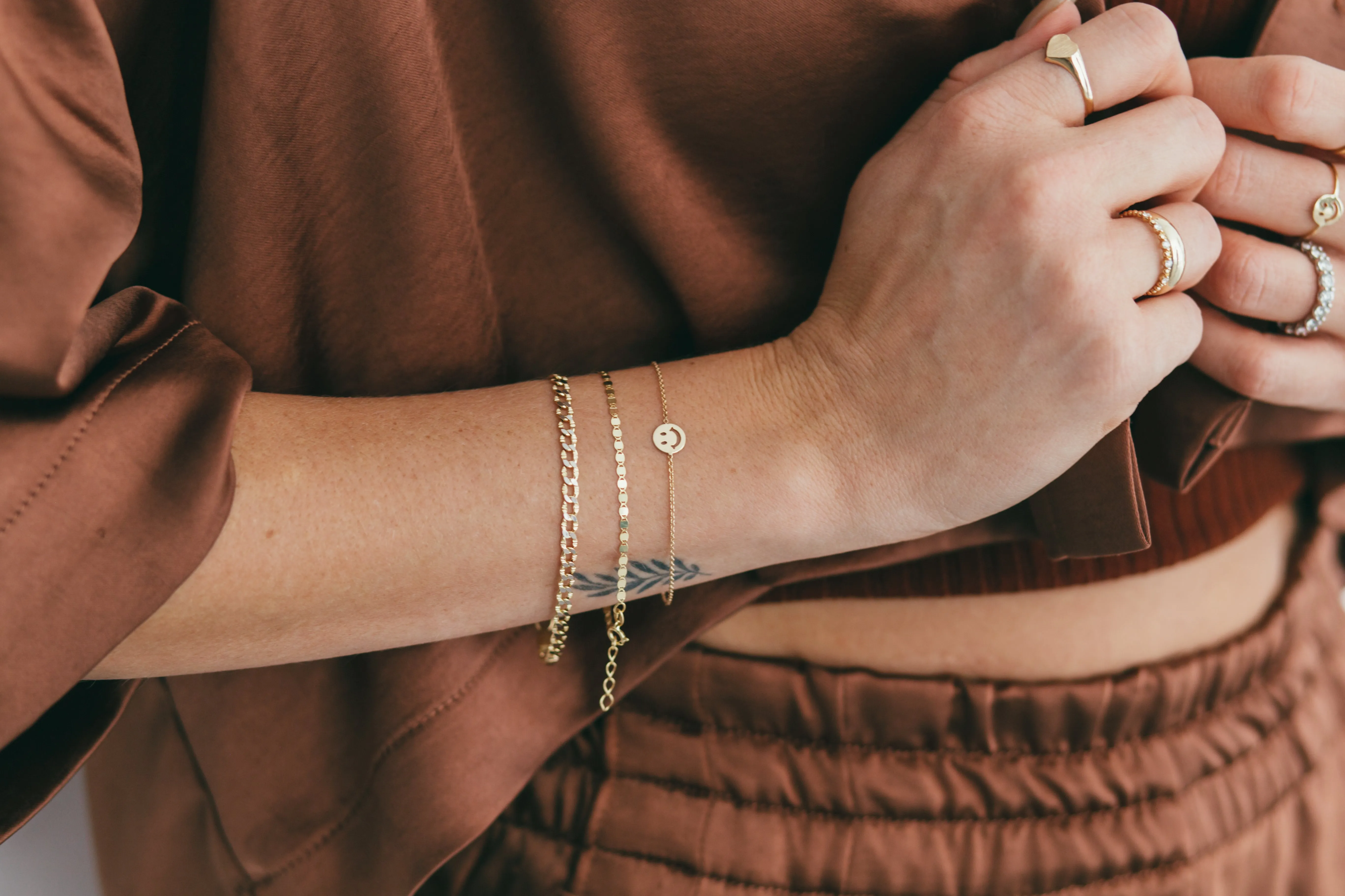 10K Gold Flat Mirror Chain Bracelet
