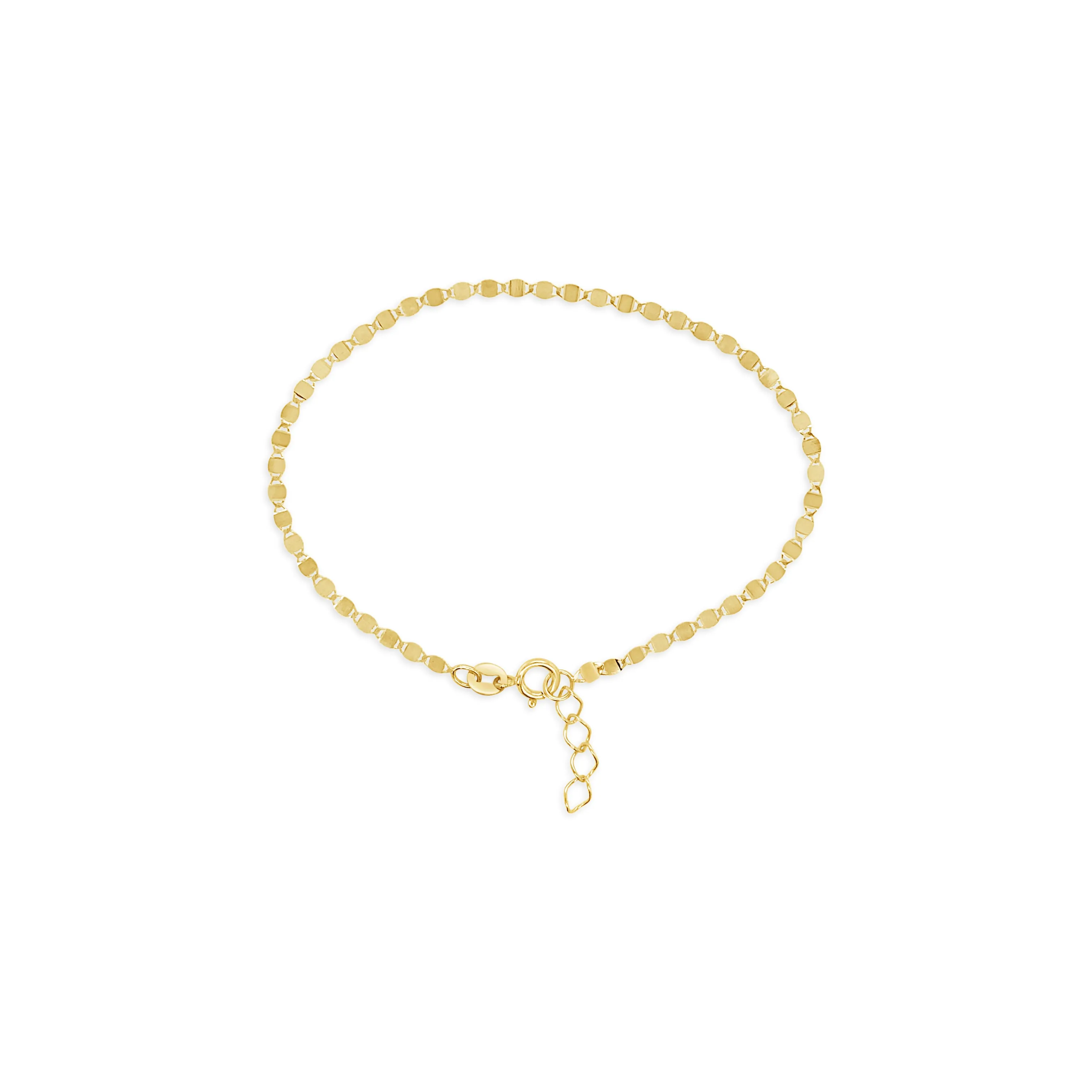 10K Gold Flat Mirror Chain Bracelet