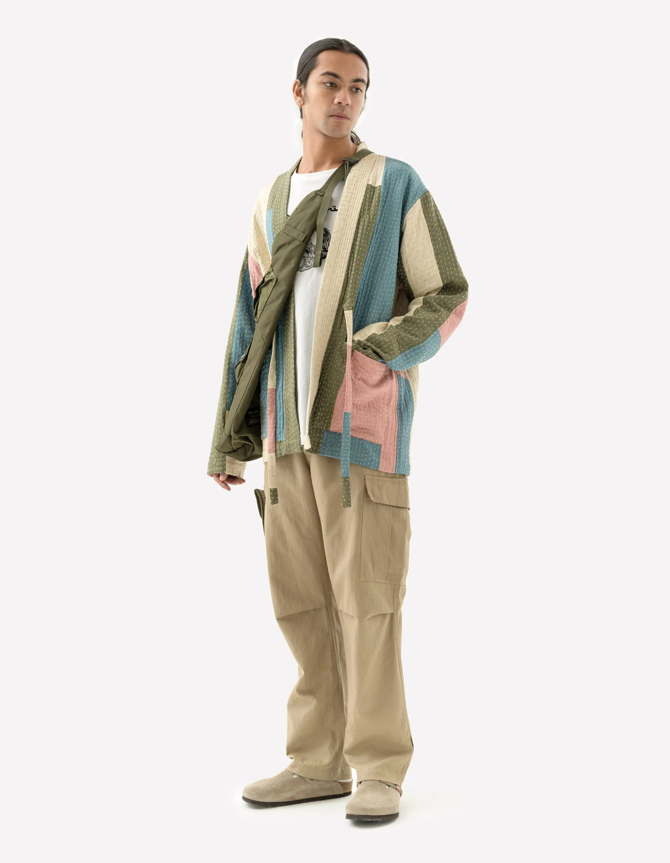 1285 Patchwork Kimono Overshirt Multi