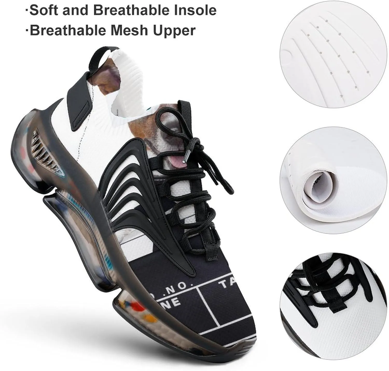 3D Glasses Tv Movie Dog Walking Shoes for Men Lightweight Tennis Fashion Elastic Sports Shoes Cushion Basketball Shoes
