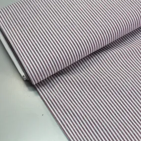 70CM REMNANT Chambray Cotton - Mulberry - Stripe