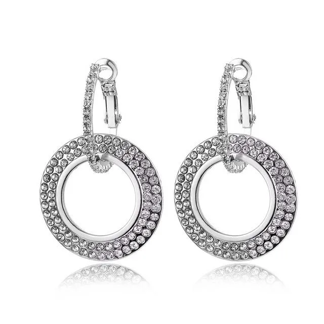 925 Sterling Silver 2 Carat Cubic Zirconia Fashion Stud Earrings for Women