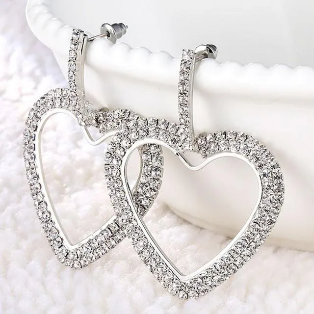 925 Sterling Silver 2 Carat Cubic Zirconia Fashion Stud Earrings for Women