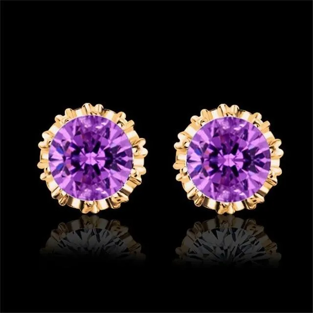 925 Sterling Silver 2 Carat Cubic Zirconia Fashion Stud Earrings for Women