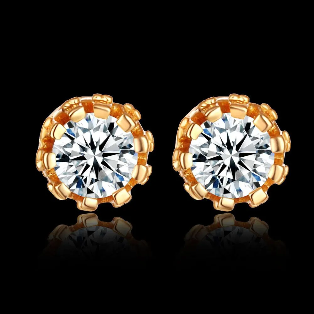 925 Sterling Silver 2 Carat Cubic Zirconia Fashion Stud Earrings for Women