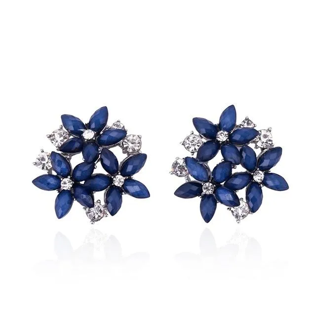 925 Sterling Silver 2 Carat Cubic Zirconia Fashion Stud Earrings for Women