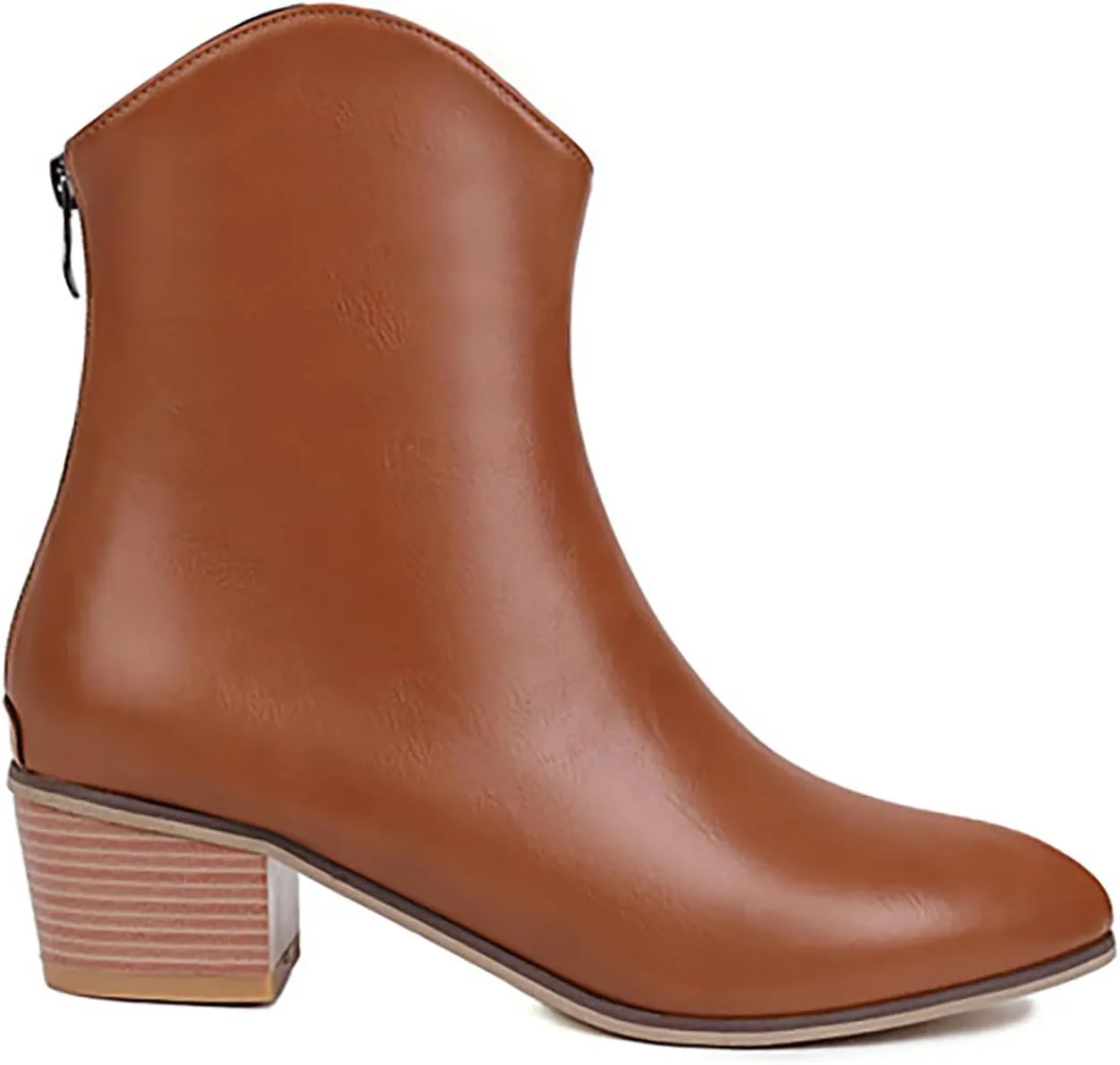 Ankle Boots for Women Western Pointed Toe Chunky Heel Comfortable Arch Support Booties Pull on Ladies Dress Boots Retro Classic Cowboy Cowgirl Boot