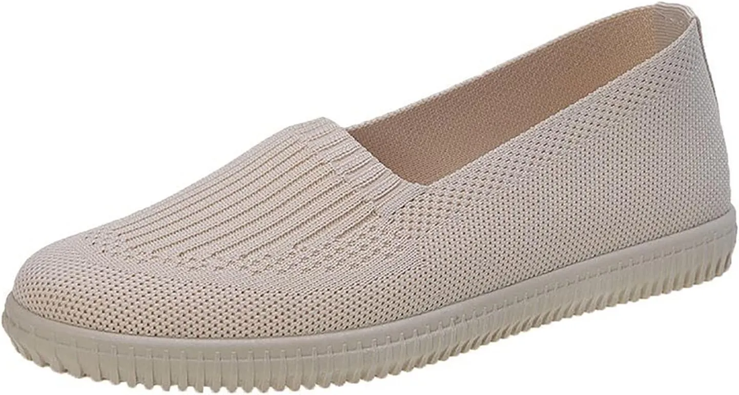 APUM Women's Flat Shoes - Solid Color Comfortable Classic Cute Fashion Skate Shoe Slip-on Breathable Casual flat sandals