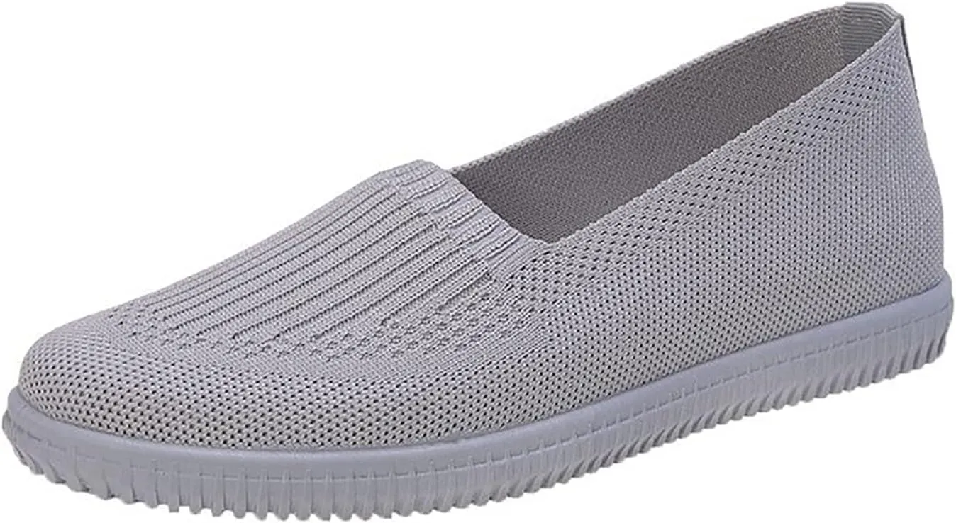 APUM Women's Flat Shoes - Solid Color Comfortable Classic Cute Fashion Skate Shoe Slip-on Breathable Casual flat sandals