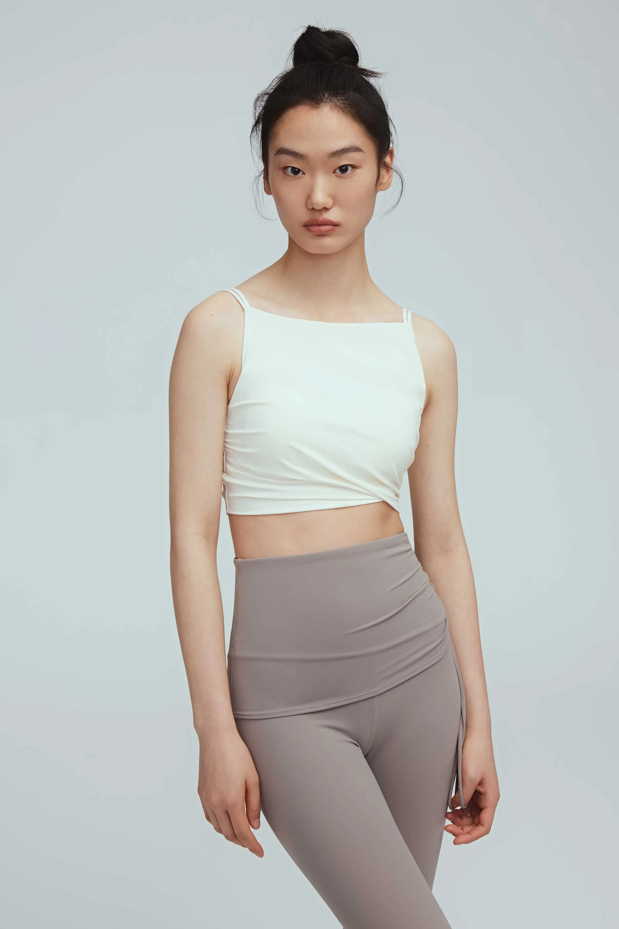 Ballet Pleated Boatneck Bra Top
