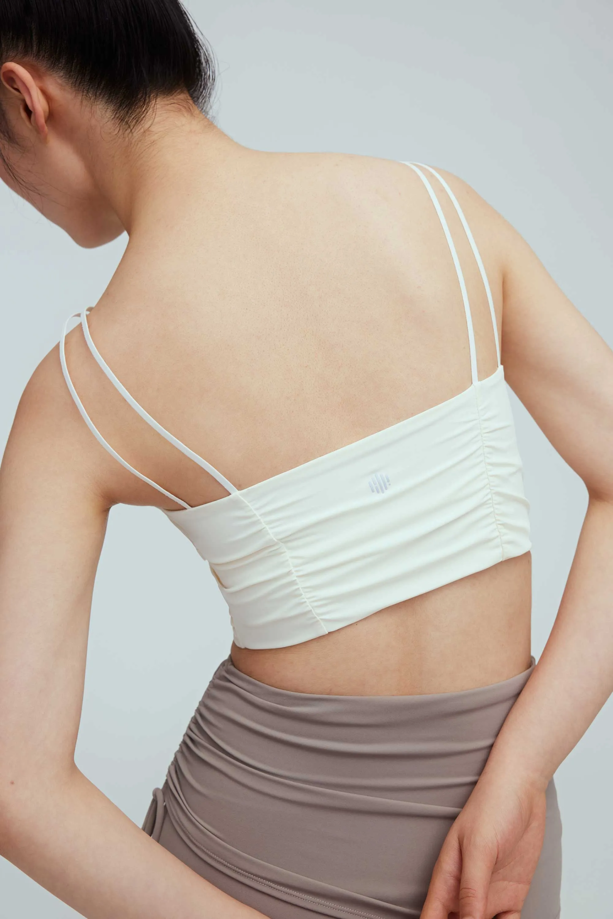 Ballet Pleated Boatneck Bra Top