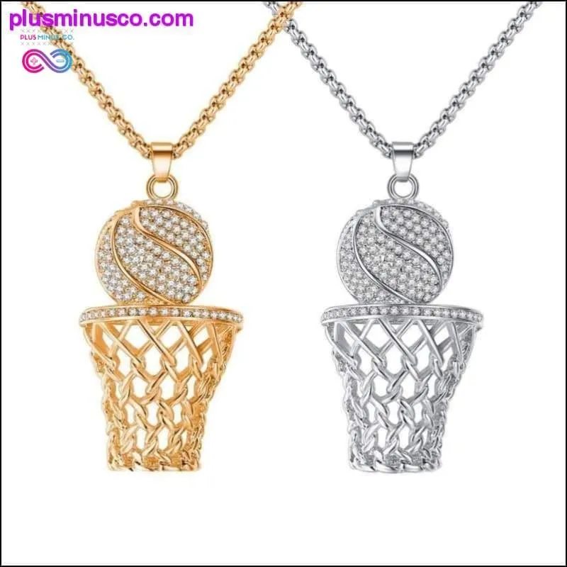 Basketball And Hoop Necklace Gold Silver Steel Chain Pendant
