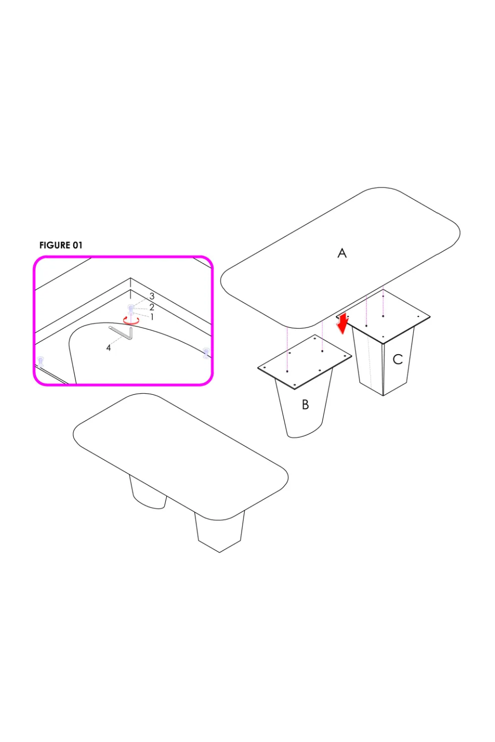 Beech Dining Table with Contrasting Legs L | Andrew Martin Shield
