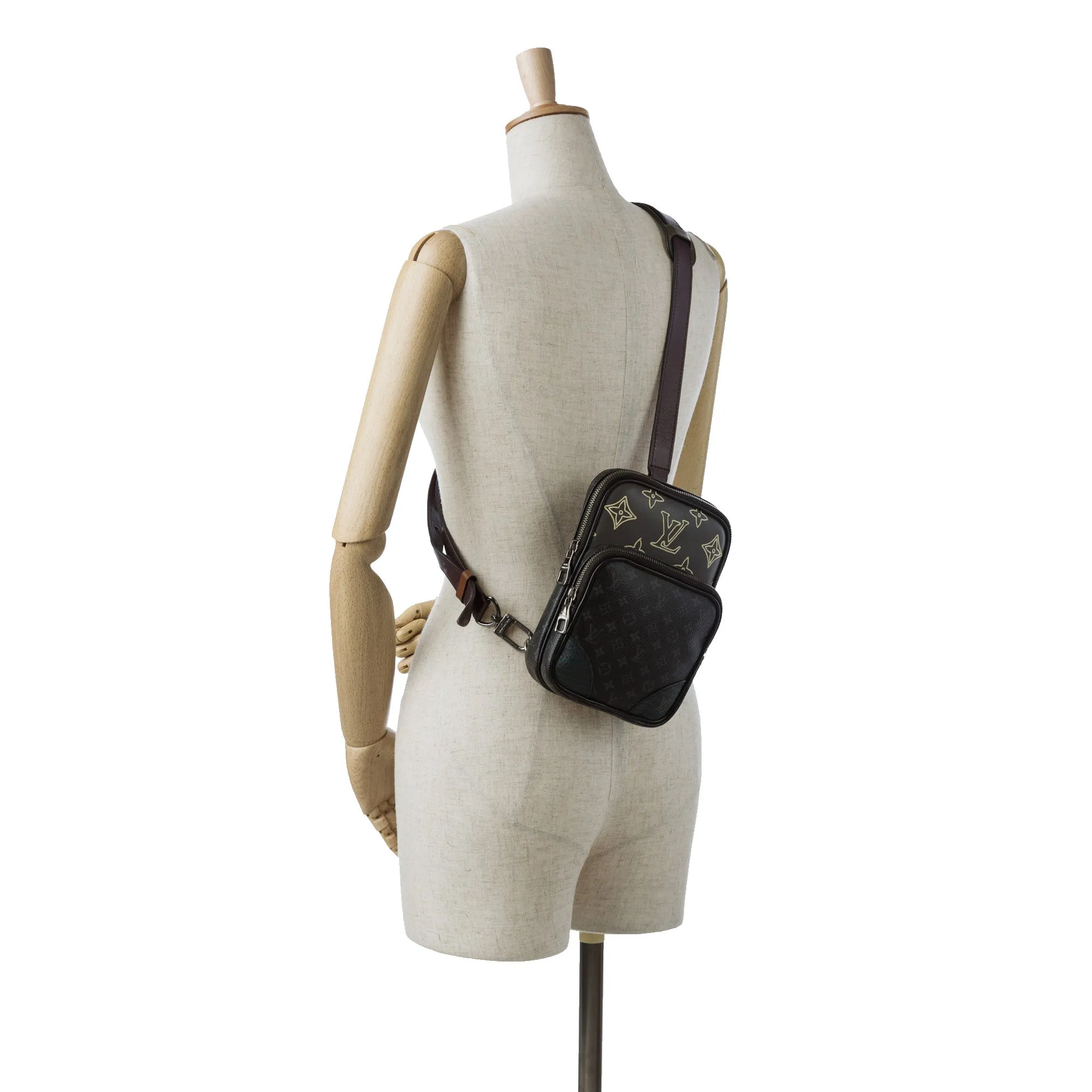 Black Louis Vuitton Monogram Eclipse Amazone Patchwork Sling Bag