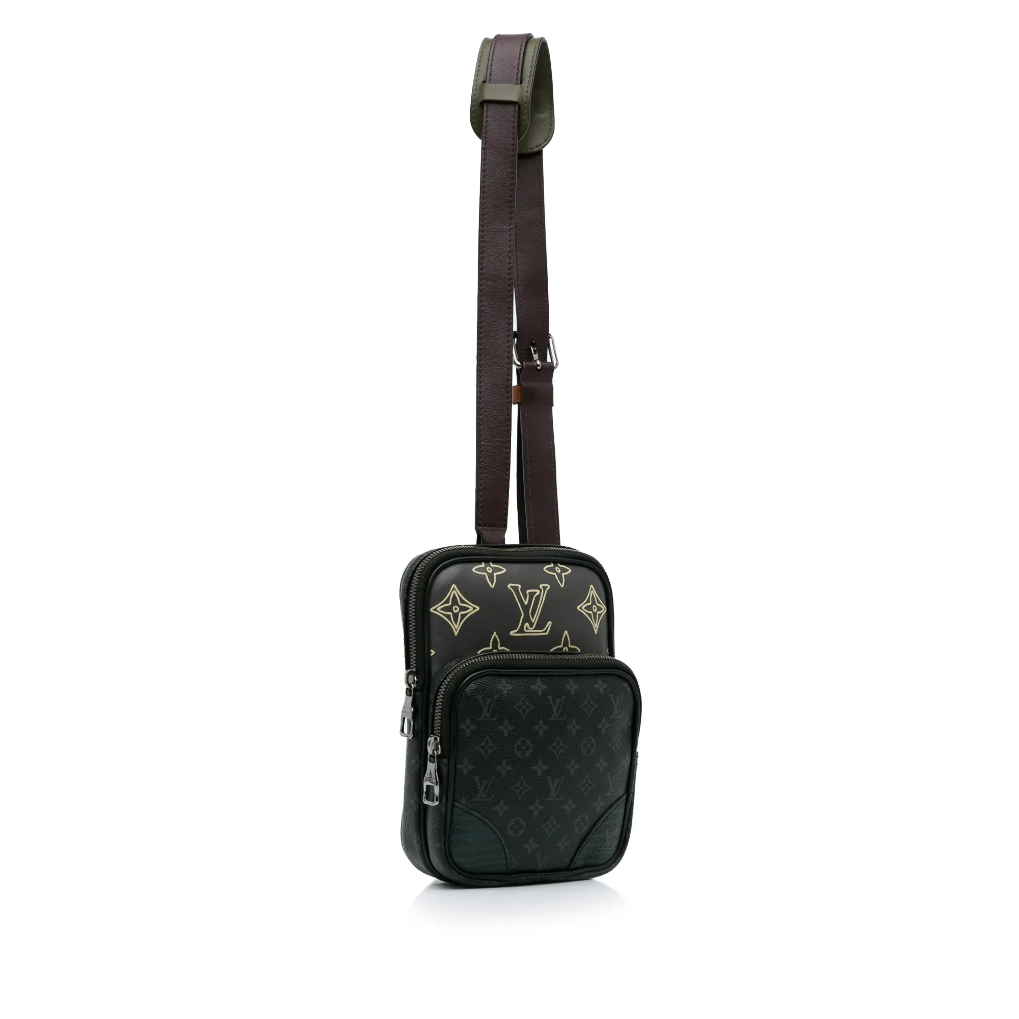 Black Louis Vuitton Monogram Eclipse Amazone Patchwork Sling Bag