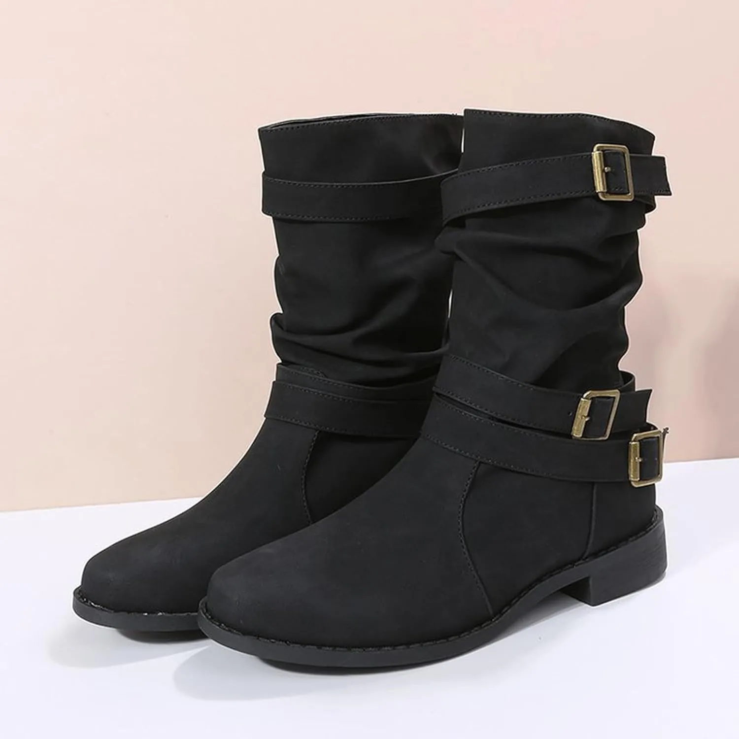 Boots for Women, Lace up Zip High Heel Booties Square Toe Shoes Chunky Platform Boots Combat Wedge Ankle Booties