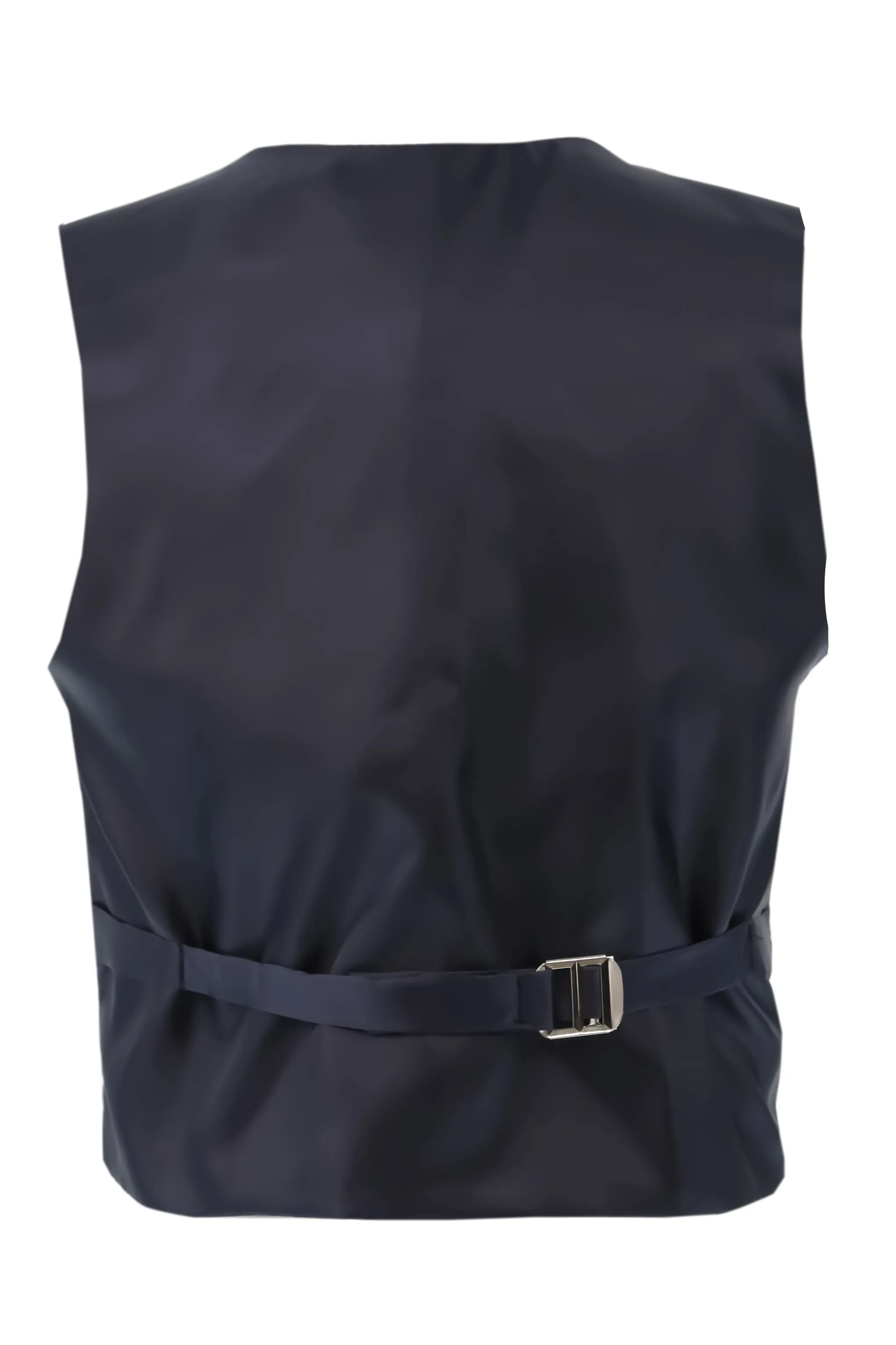Boys Satin Lapel Paisley Floral Tuxedo Suit Set - Navy