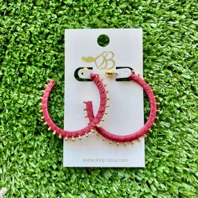 BURGUNDY HOOPS WITH GOLD DETAILING