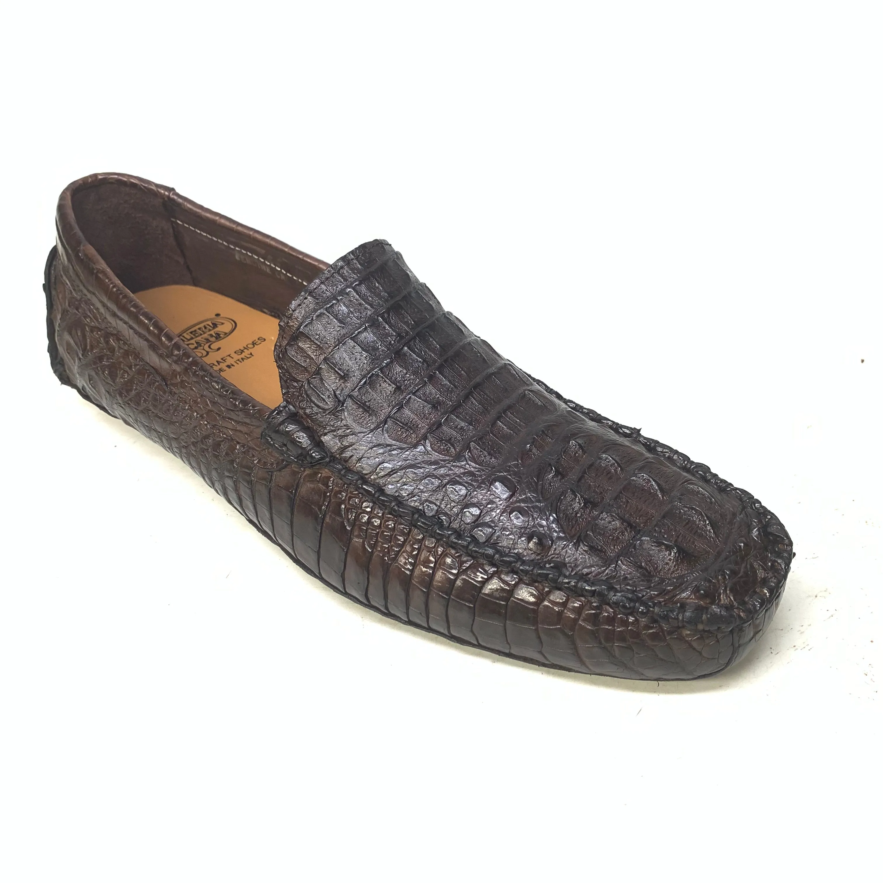 Calzoleria Toscana 4551 Dark Brown Hornback Driver Loafers