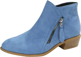 Cathalem Ankle Boots for Women Casual Cut Out Slip On Low Heel Short Chunky Stacked Heel Closed Toe Booties