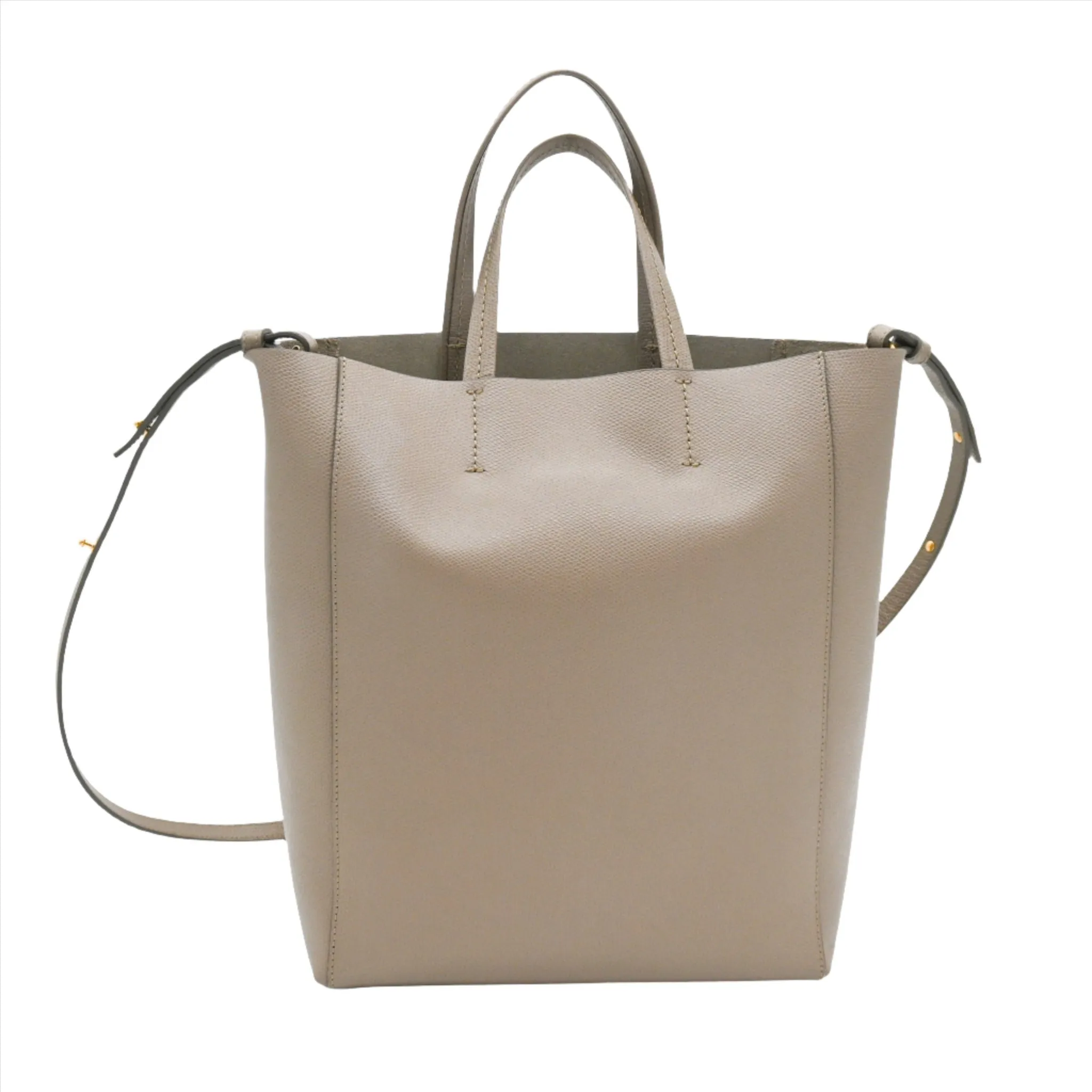Celine Small Vertical Cabas Leather Bag in Taupe