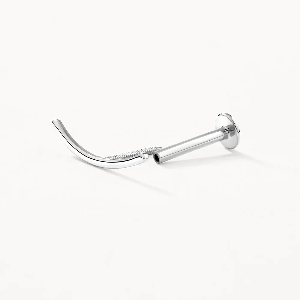 Climber Helix Single Stud Earring in Silver