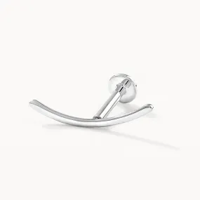 Climber Helix Single Stud Earring in Silver