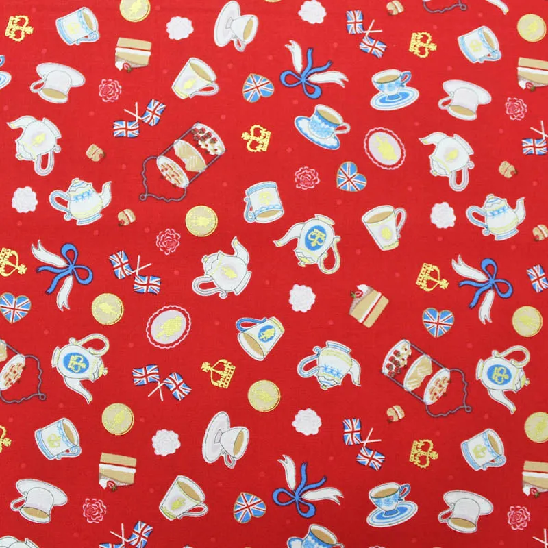 Coronation Cotton - Red - Tea Time