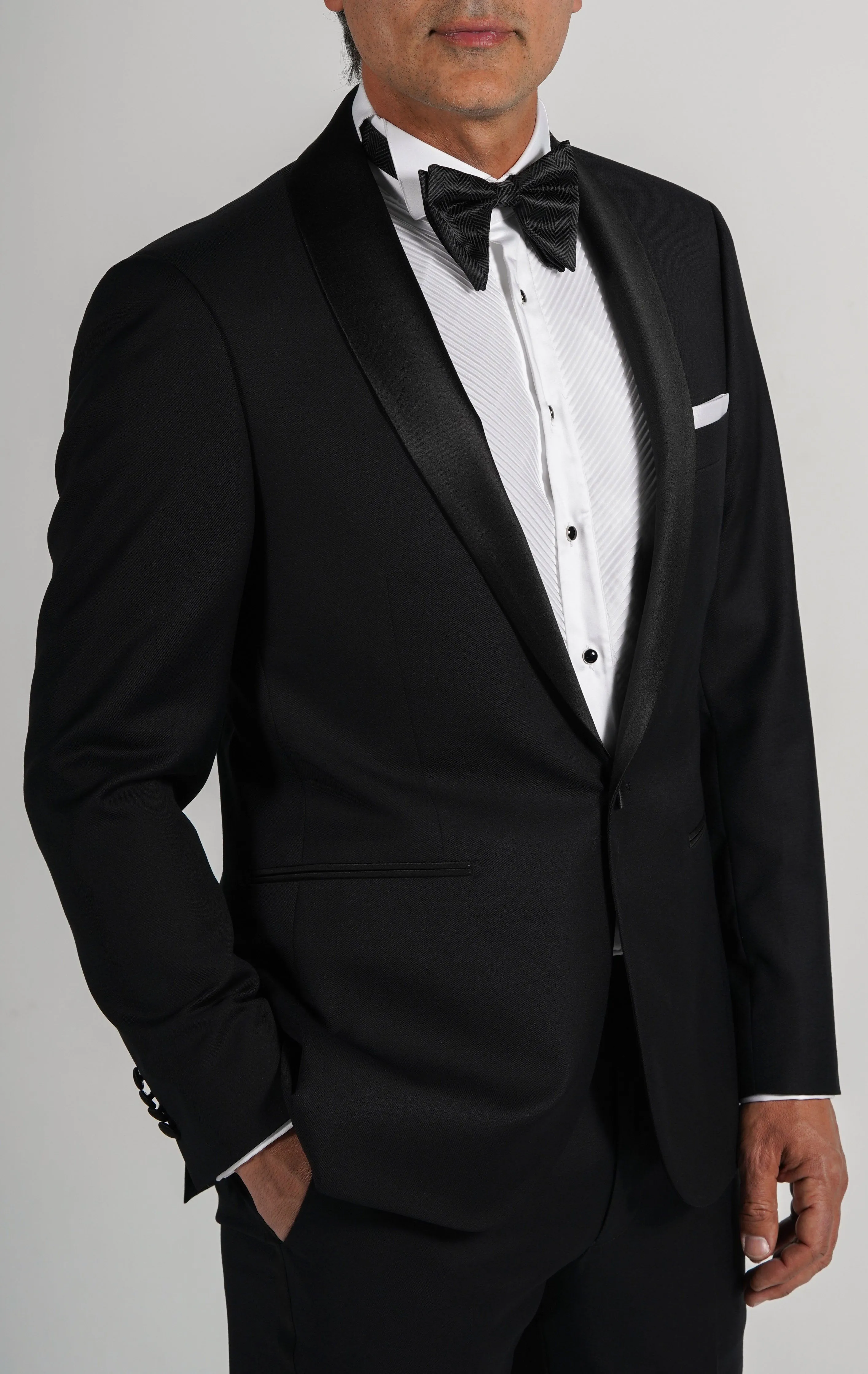 Cosiani Black Shawl Lapel Wool Cashmere Tuxedo