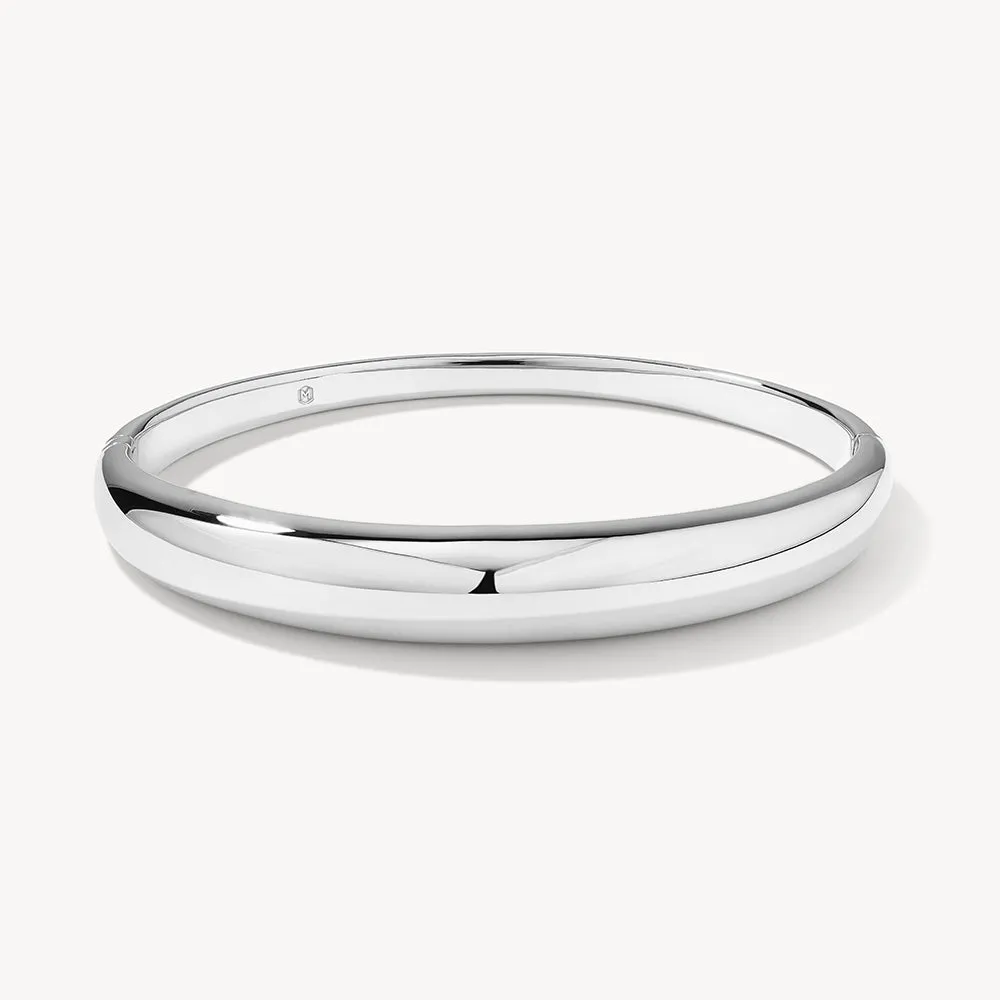 Curve Dome Bangle in Silver
