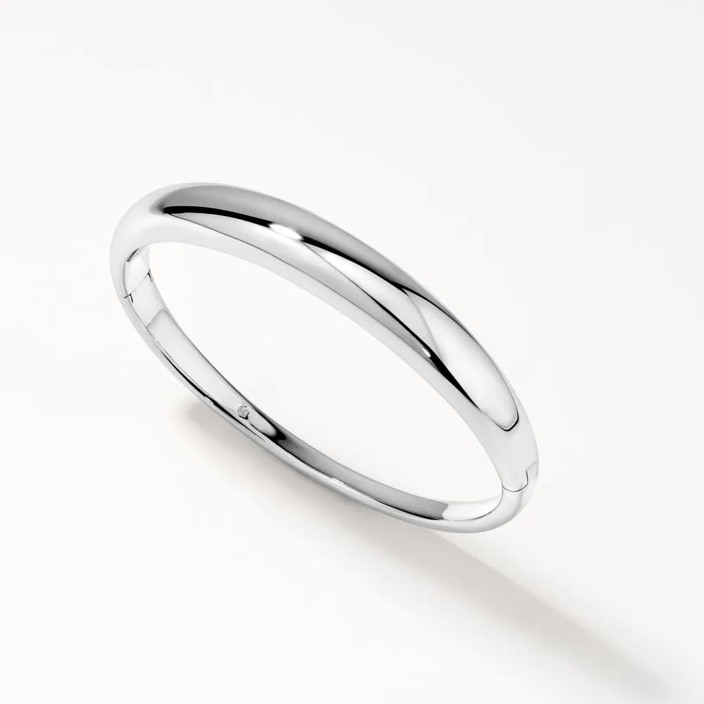 Curve Dome Bangle in Silver