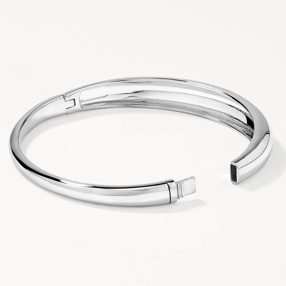 Curve Dome Bangle in Silver