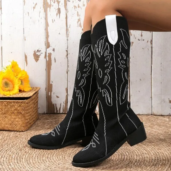 deanwangkt - Black Casual Embroidered Patchwork Pointed Comfortable Out Door Shoes