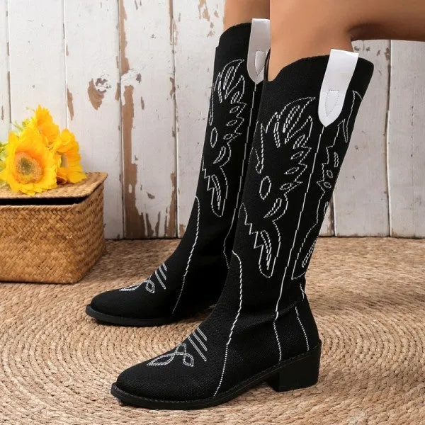 deanwangkt - Black Casual Embroidered Patchwork Pointed Comfortable Out Door Shoes