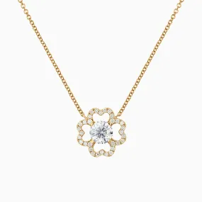 Diamond2 Flower Pendant, Studded