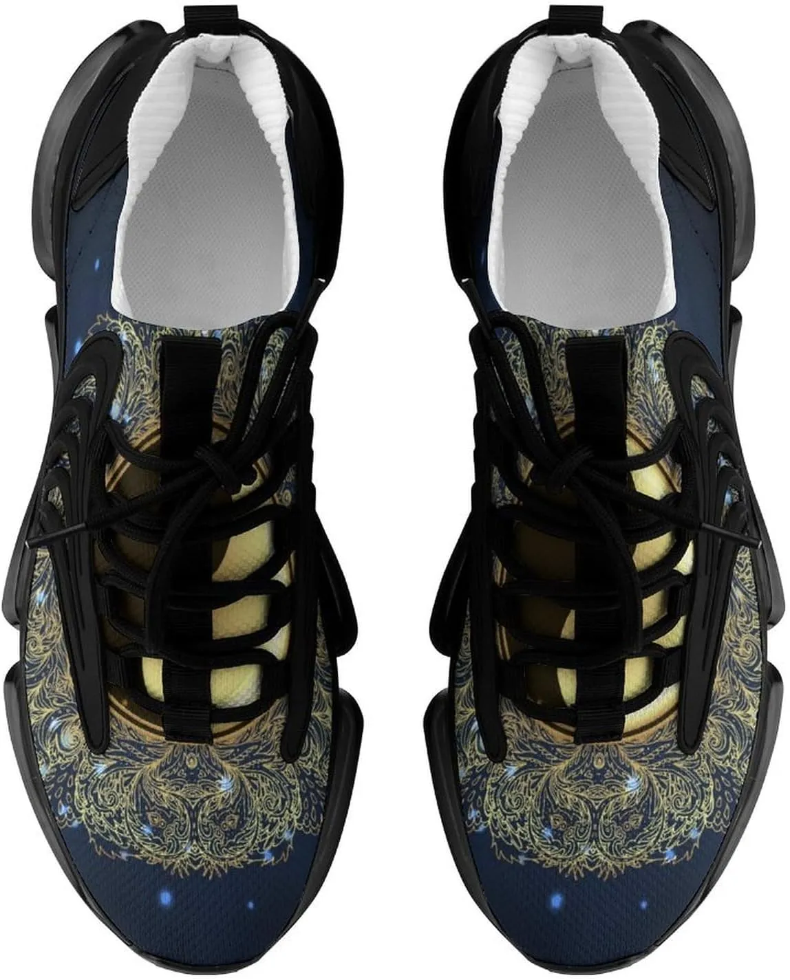 Diwali Om Symbol with Mandala Walking Shoes for Men Lightweight Tennis Fashion Elastic Sports Shoes Cushion Basketball Shoes