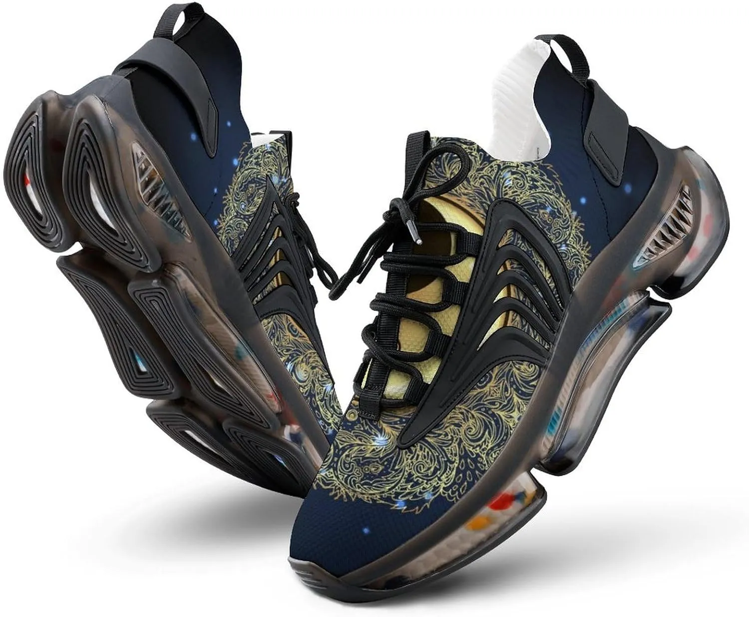Diwali Om Symbol with Mandala Walking Shoes for Men Lightweight Tennis Fashion Elastic Sports Shoes Cushion Basketball Shoes