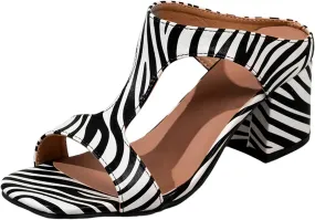 European Plus Size Fashionable Sexy Leopard Print Bag And Sandals Thick Heels High Heels Fish Closed Toe Slides Women