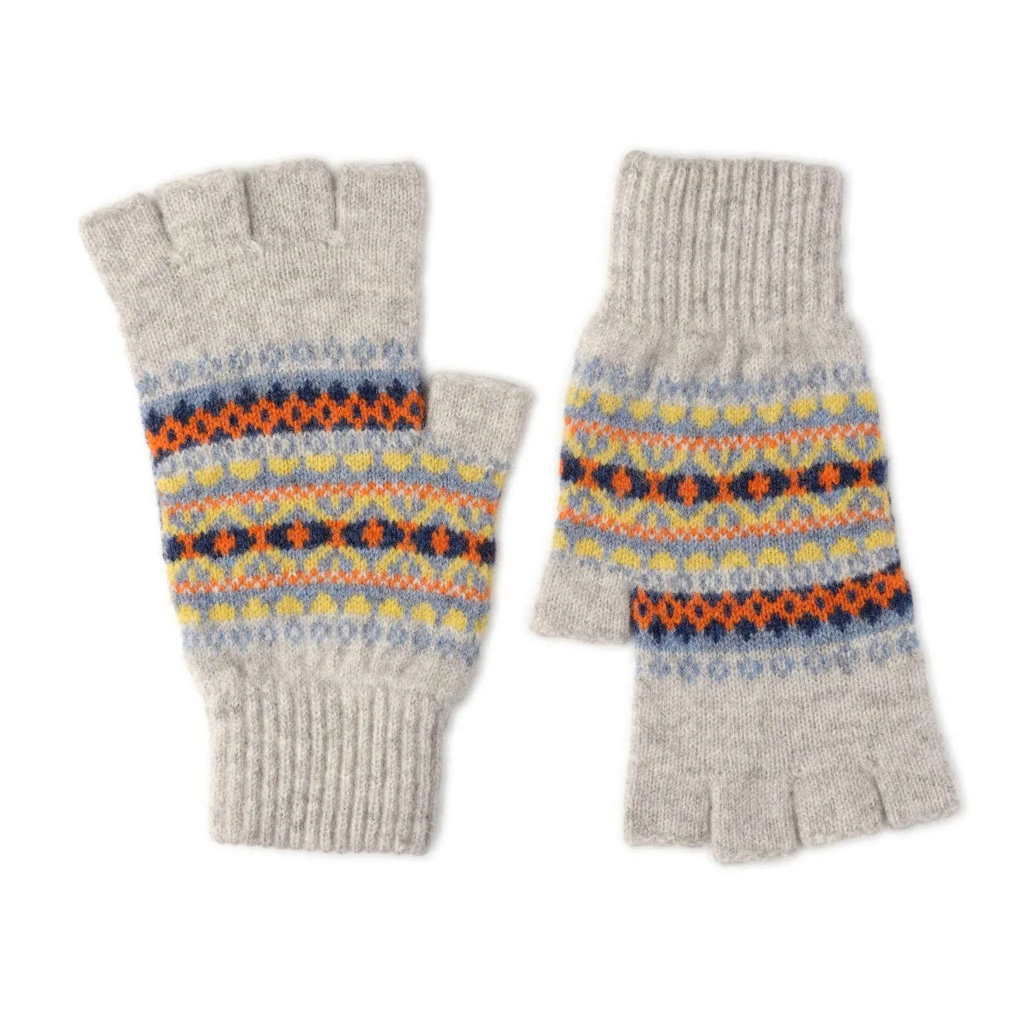 Ladies Fairisle Patterned Fingerless Gloves - Kerse Lomond Lambswool
