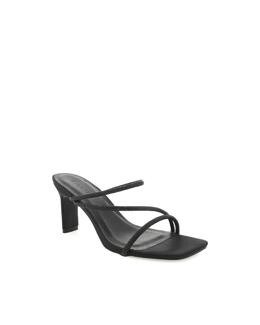 FEMI - BLACK SATIN-DIAMANTE