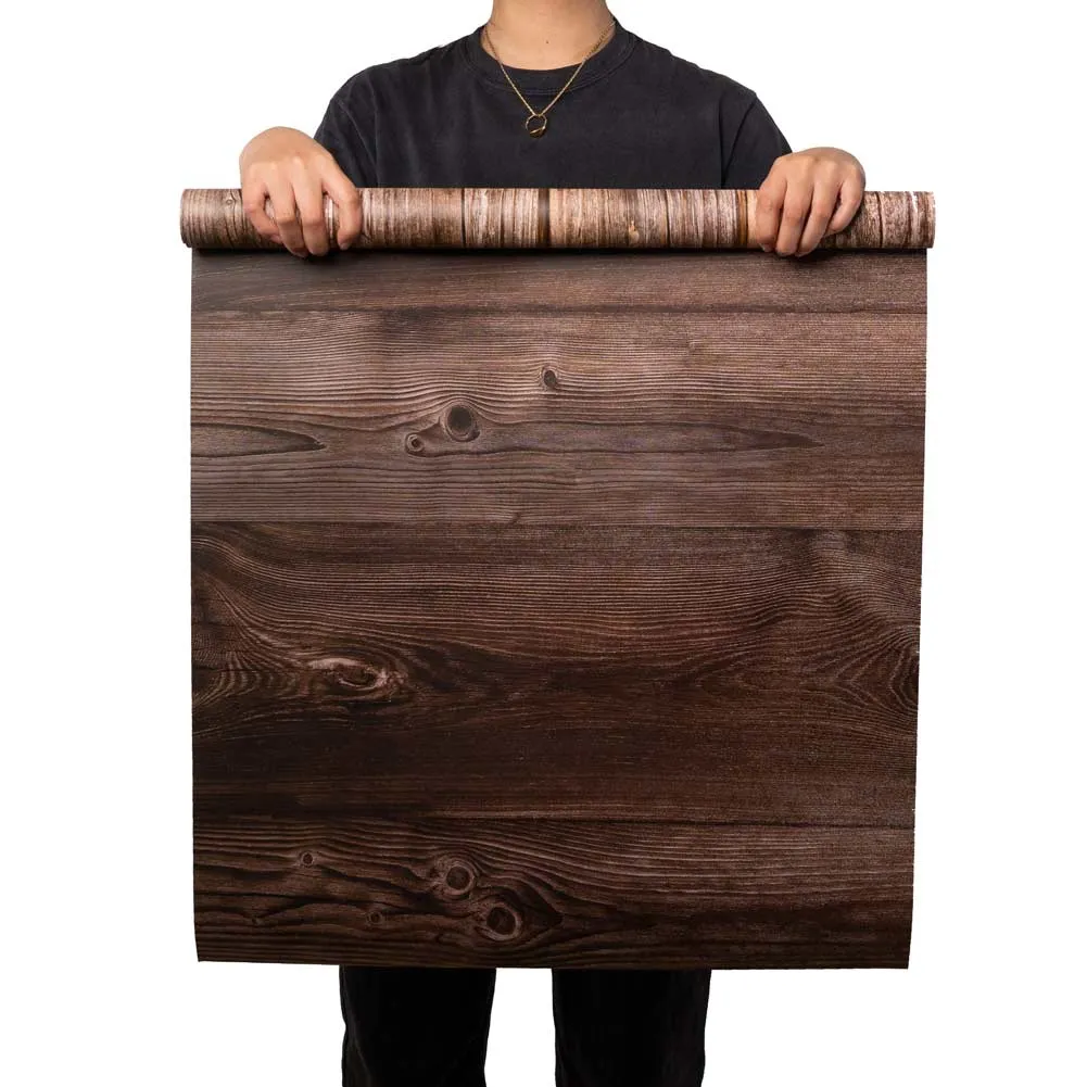 Flat Lay Instagram Backdrop - 'Fitzroy' Vintage Brown Wooden (56cm x 87cm)