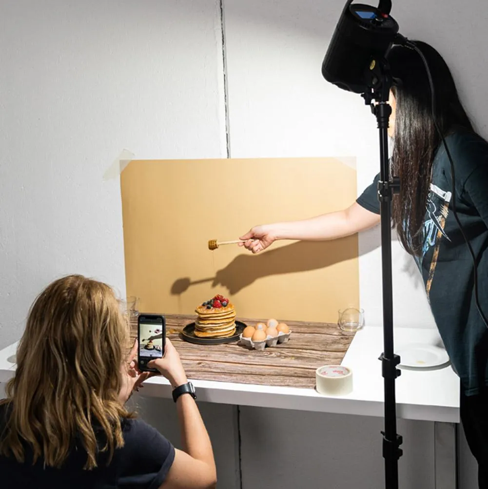 Flat Lay Instagram Backdrop - 'Fitzroy' Vintage Brown Wooden (56cm x 87cm)