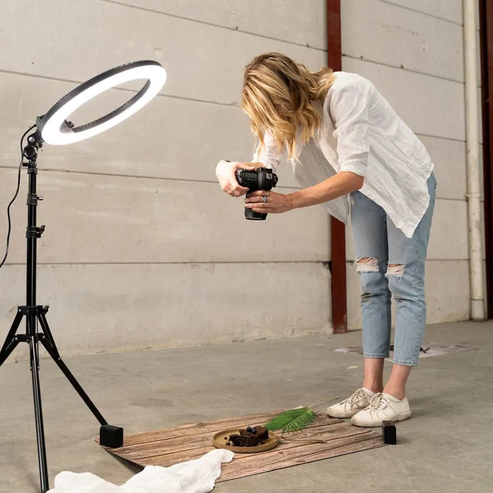 Flat Lay Instagram Backdrop - 'Fitzroy' Vintage Brown Wooden (56cm x 87cm)