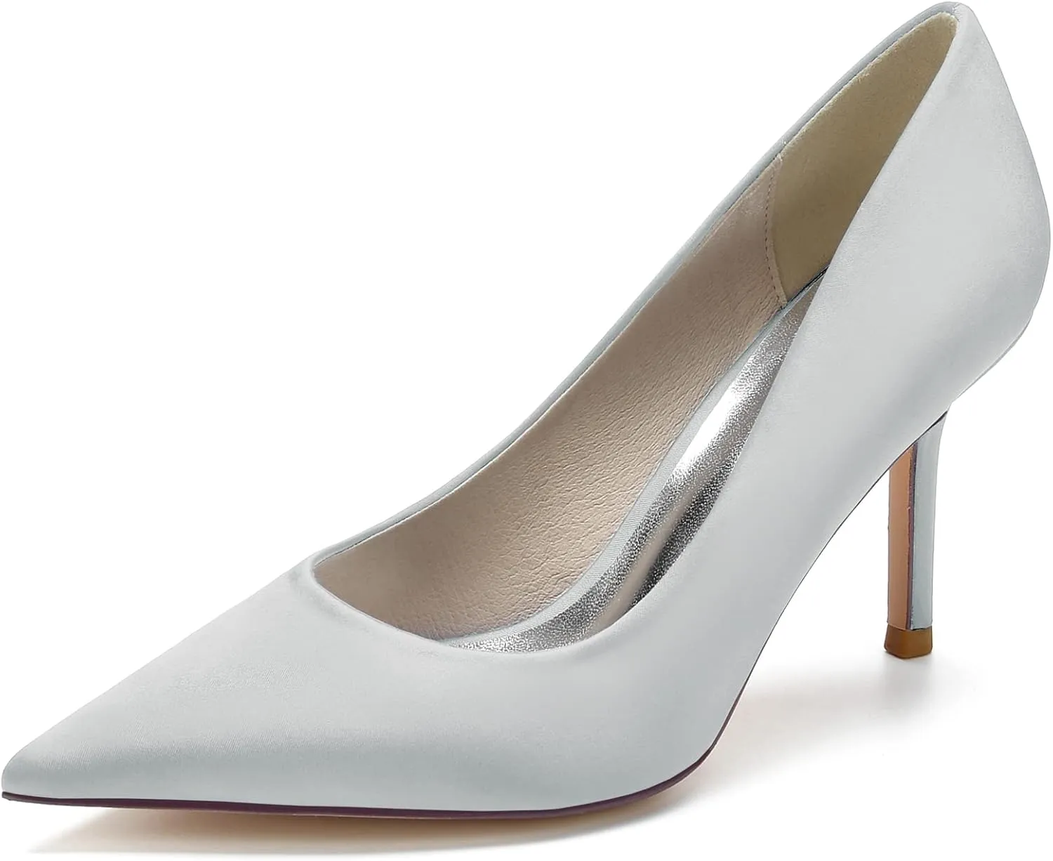 FufoneUS Wedding Bridal Shoes Women's Stiletto High Heel Dress Pumps Pointed Toe Evening Party Shoes,Silver,12