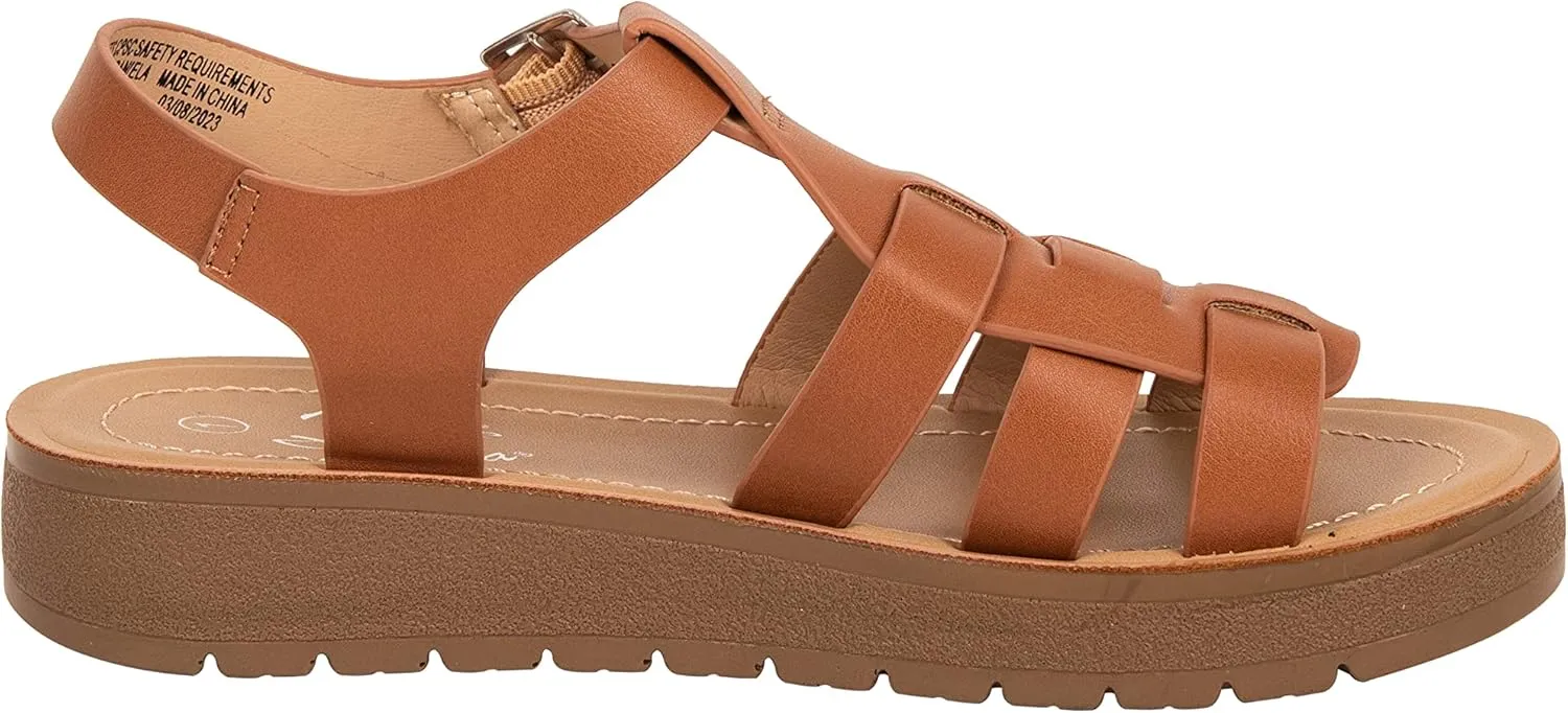 Girls Sandals Open Toe Sandal Fisherman Buckle Ankle Strap Platform Martin-2