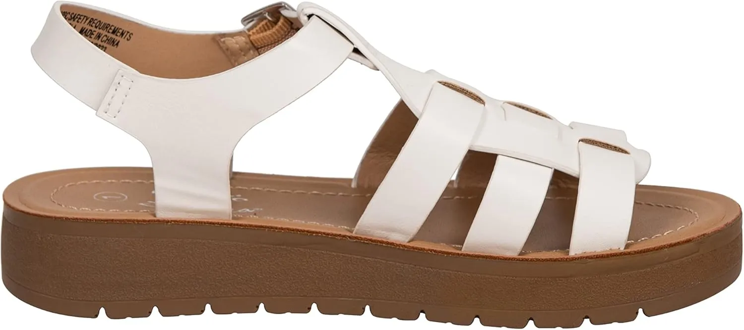 Girls Sandals Open Toe Sandal Fisherman Buckle Ankle Strap Platform Martin-2