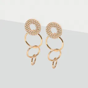 Gold Crystal Rings Dangle Earrings
