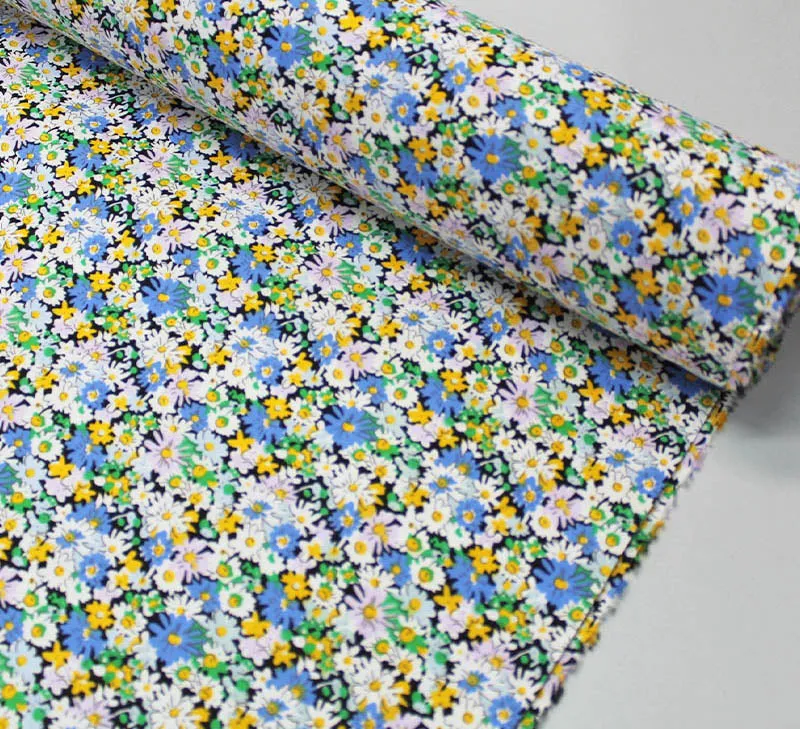 Great Value - Wide Width Floral Cotton - Blue - Flower Fields
