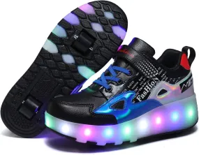 HHSTS Kids Shoes - New Upgraded with Wheels LED Light Color Shoes Shiny Roller Skates Skate Shoes Simple Kids Gifts Boys Girls The Best Gift for Party Birthday Christmas Day